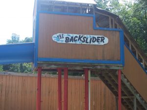This is the Backslider water slide at Mt. Salem Revival Grounds in West Union, WV.