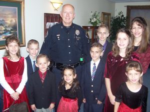 At Lighthouse Baptist Church there is a devoted police officer that attends there.  It was an honor for the children to meet him!