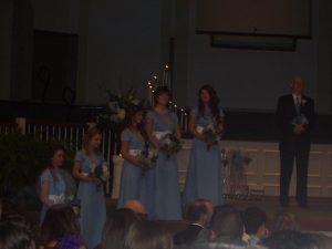 Their colors were light blue with dark blue and white accents.  It was beautiful!!