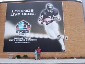 On our way home from that church, we stopped at the "Pro Football Hall of Fame".  It was neat for my guys to see!!