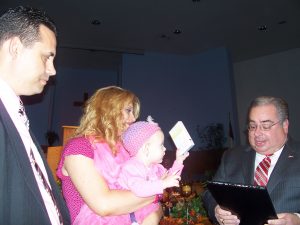 Our Pastor reading a letter he wrote to Sadie.......special!