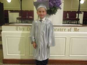 This is Jordan and Angie's 3rd child - Preston.  The day we picked our children up from the Hillegass' home, Preston was graduation from homeschool kindergarten at a homeschool support group at their church.  We were excited to attend.  