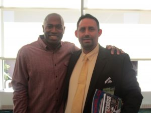 It was neat for David (a Redskins fan) to meet a former Redskins NFL player - Shaun Alexandar.  