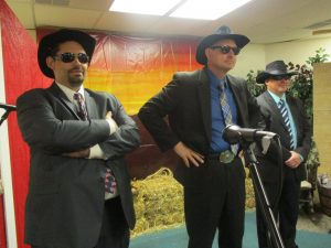 David & the Pastor and a couple of other men, played the "policing" cowboys in this skit - telling Timothy he MUST come to VBS! It was SO funny!
