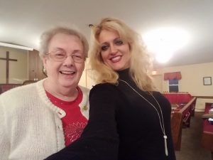 This is Jill pictured with the Pastor's wife of the next church we sang at in Palmyra, NY - Palmyra Bible Baptist Church. 