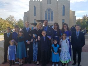 We started out the beginning of November by going to Jinger (Duggar's) wedding.  It was a beautiful, special day!!  This was our family standing in front of the gorgeous church building that they had the wedding in.  ;) 