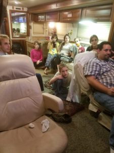 We stayed up really late in the RV to see the results of the election.