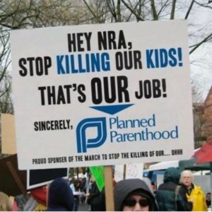 Sadly, this is what our culture and country has come to!  NRA - who supports our freedom to bear arms and protect ourselves- is being SLAMMED, yet Planned Parenthood - who OPENLY kills humans, our society accepts!  WOW!  We are mixed up!